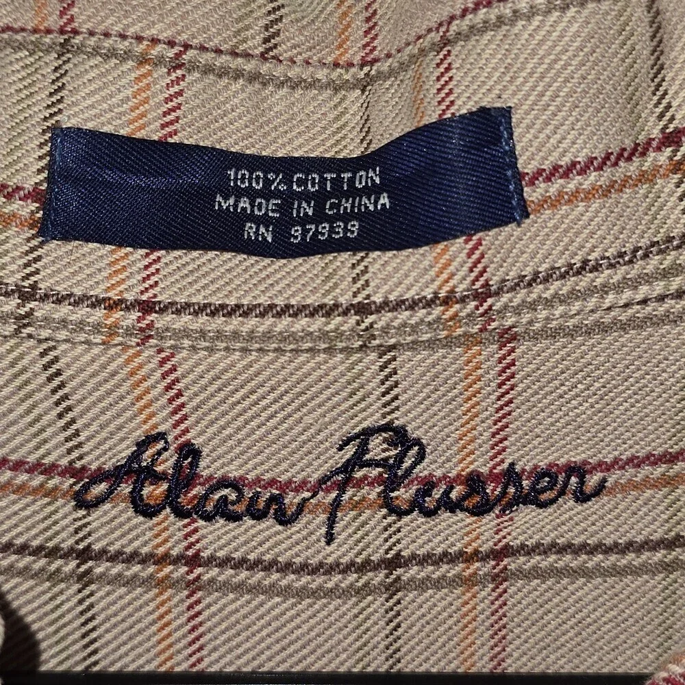 Alan Flusser XL Plaid Button Up Shirt Killer Klowns From Outer Space Graphic - Picture 3 of 9